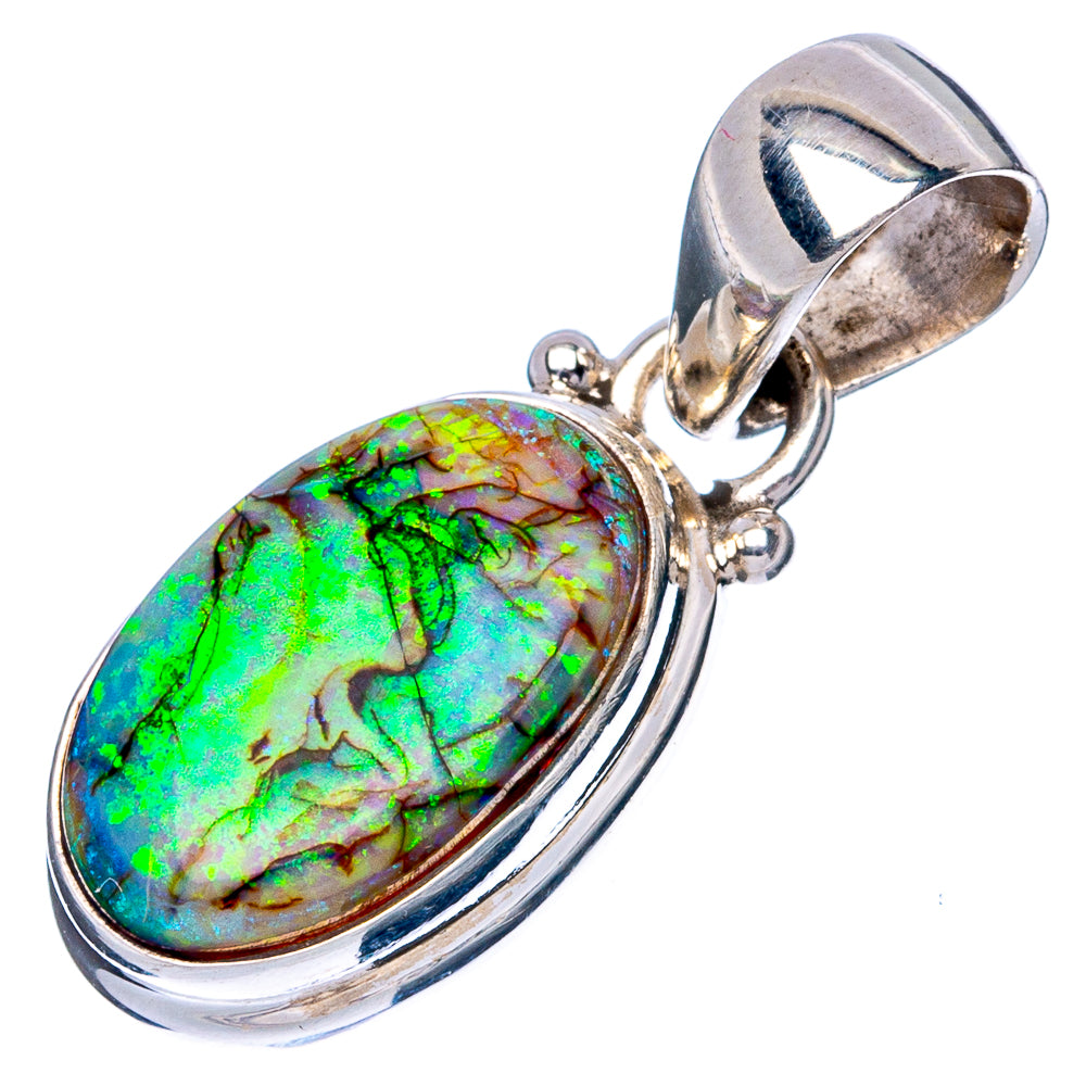 Rare Sterling Opal Pendant 1 1/8" (925 Sterling Silver) P42941