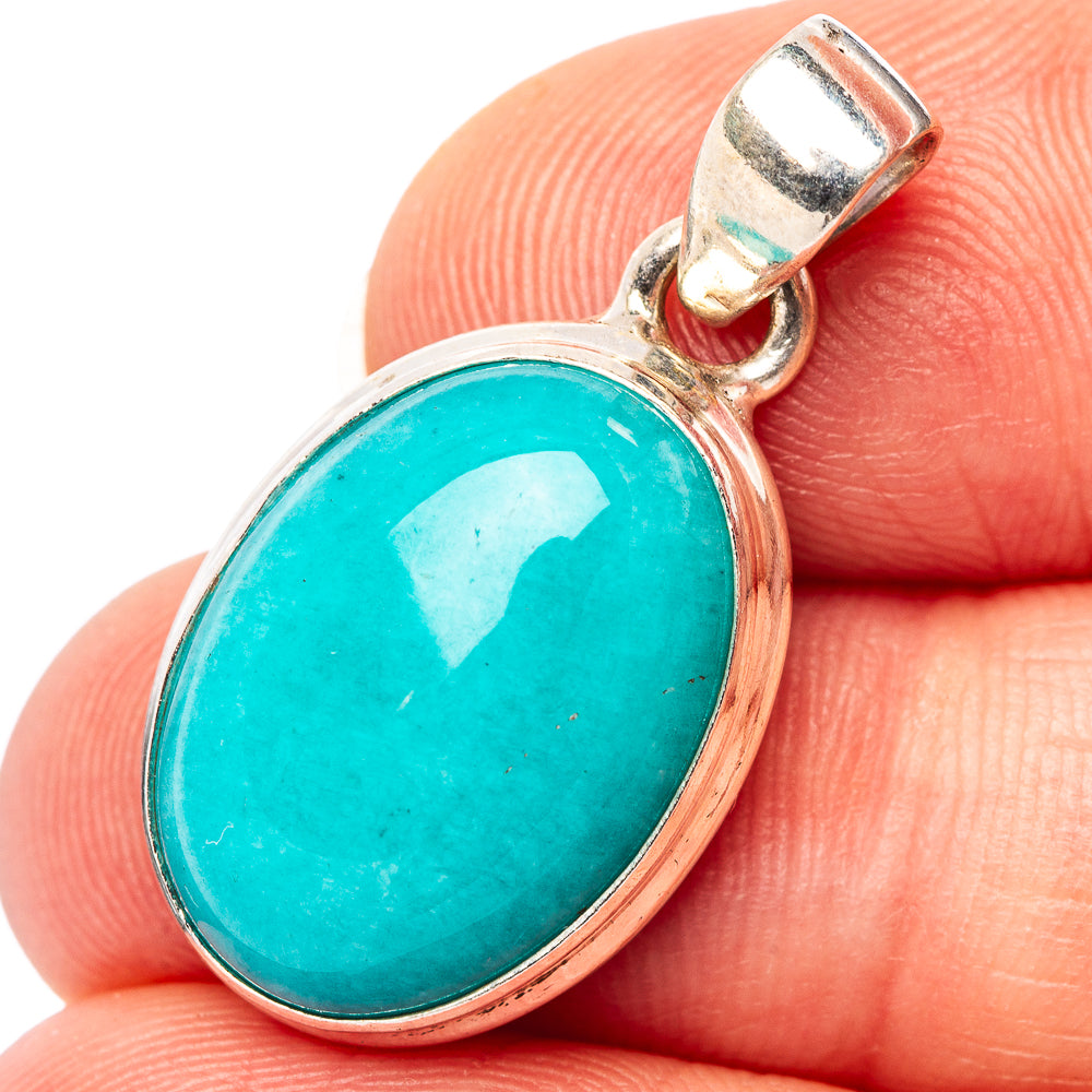 Amazonite Pendant 1 1/8" (.925 Sterling Silver)