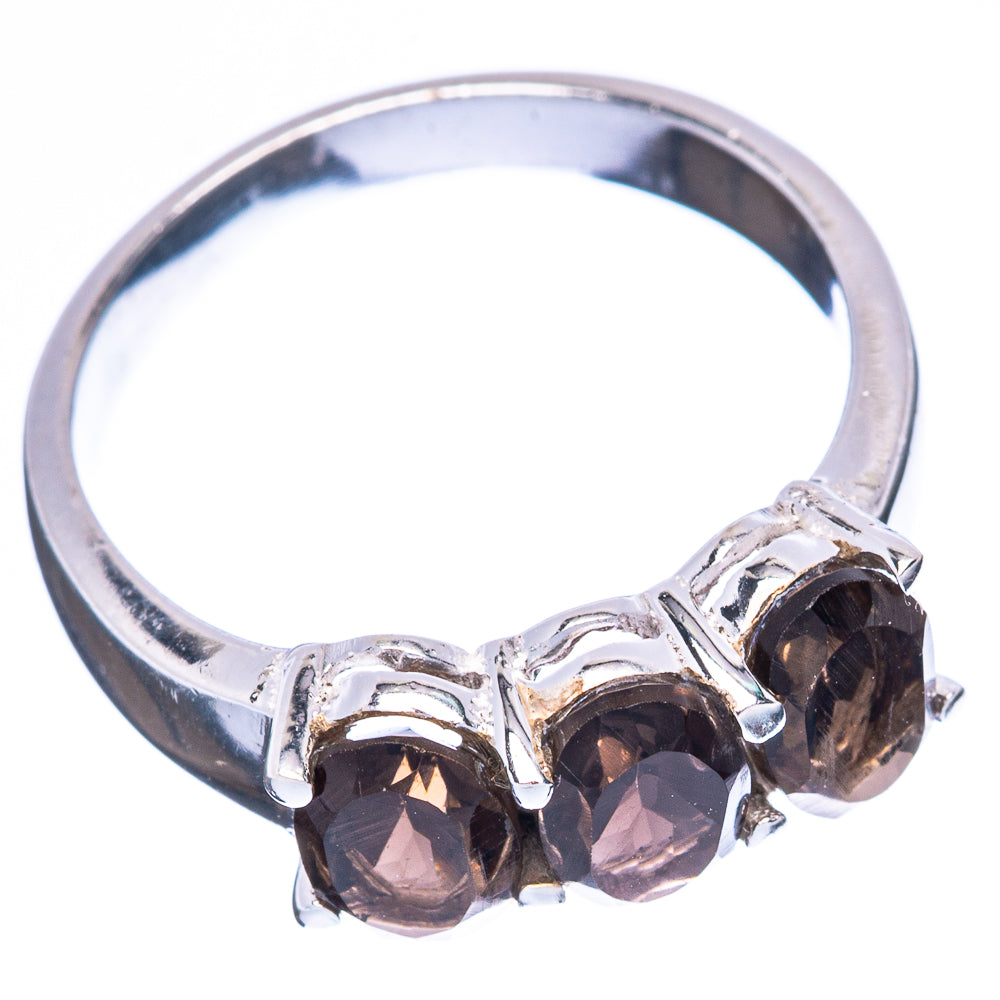 Smoky Quartz Dainty Ring Size 7.5 (925 Sterling Silver) R5191