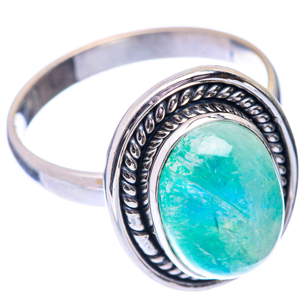 Green Moonstone Ring Size 10.5 (925 Sterling Silver) R140909