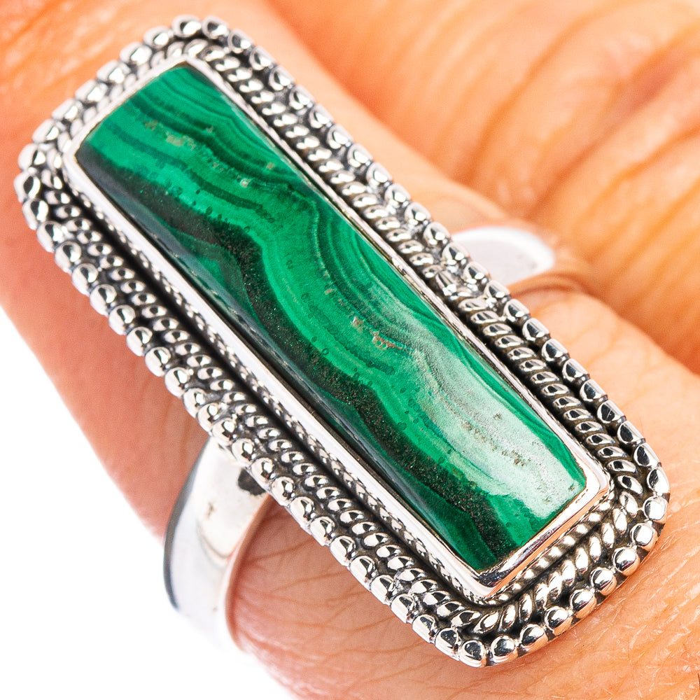 Malachite Ring Size 8.25 (.925 Sterling Silver)
