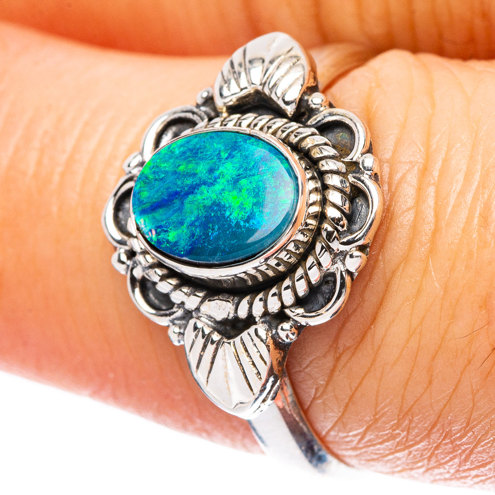 Rare Doublet Opal Ring Size 7.75 (925 Sterling Silver) R4291