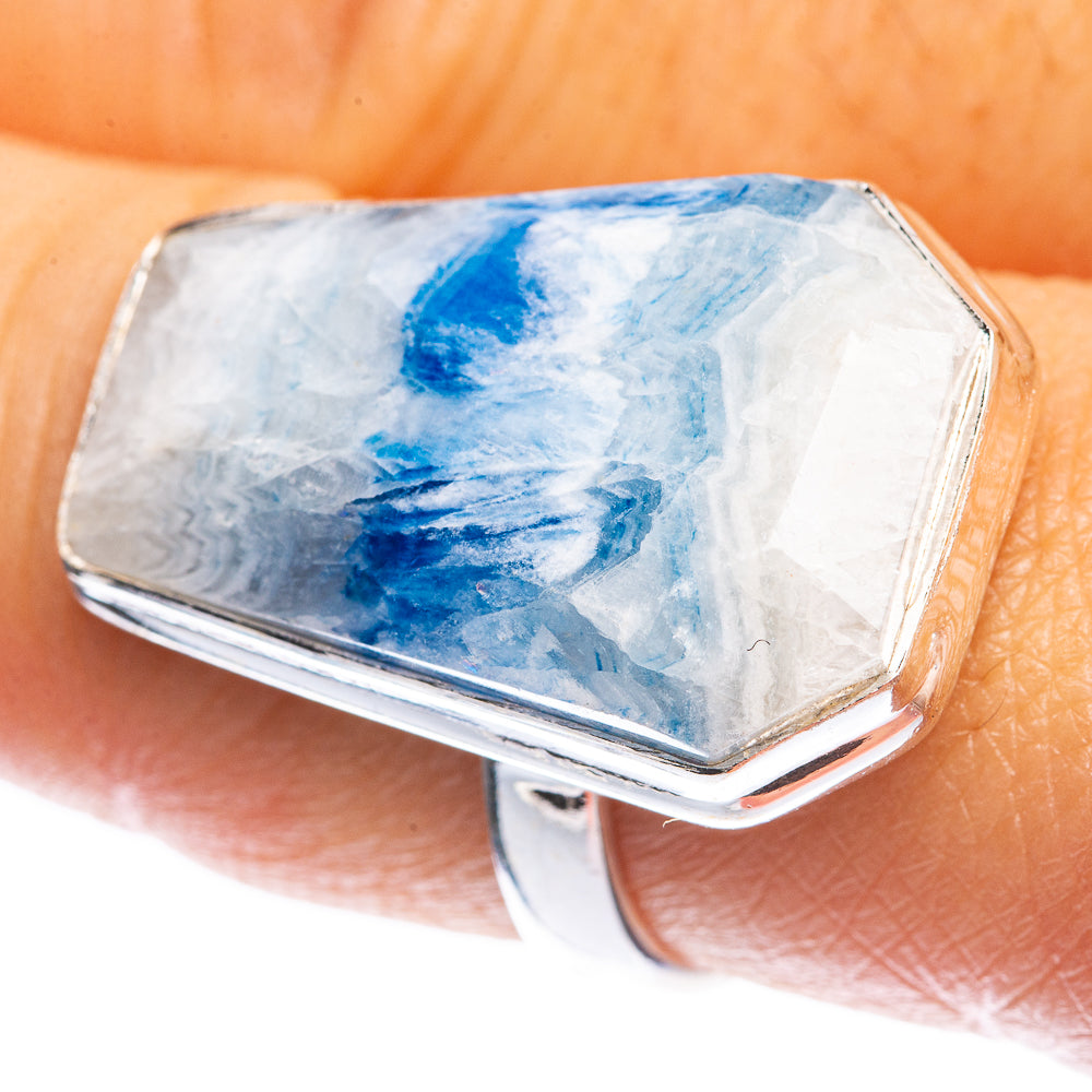 Blue Scheelite Ring Size 8.5 (925 Sterling Silver) R142371