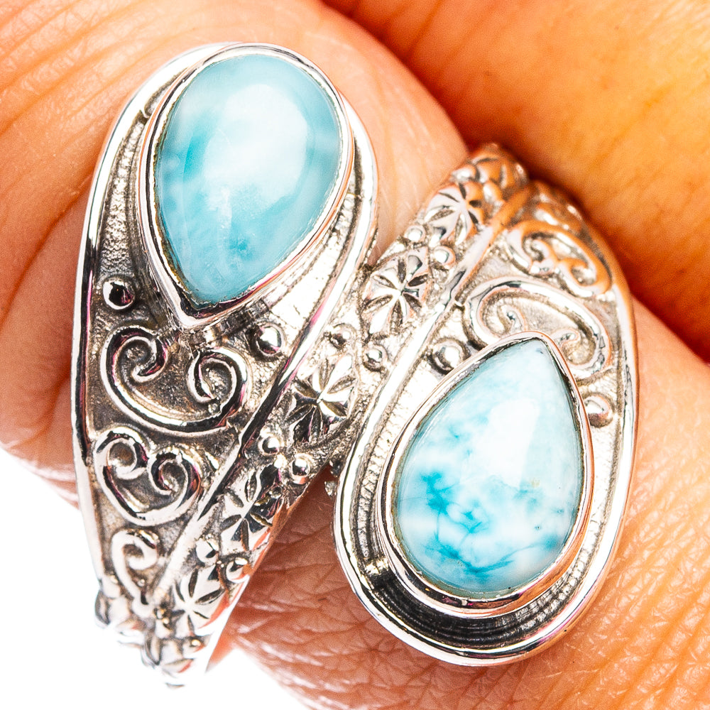 Rare Larimar Ring Size 9.75 (.925 Sterling Silver)
