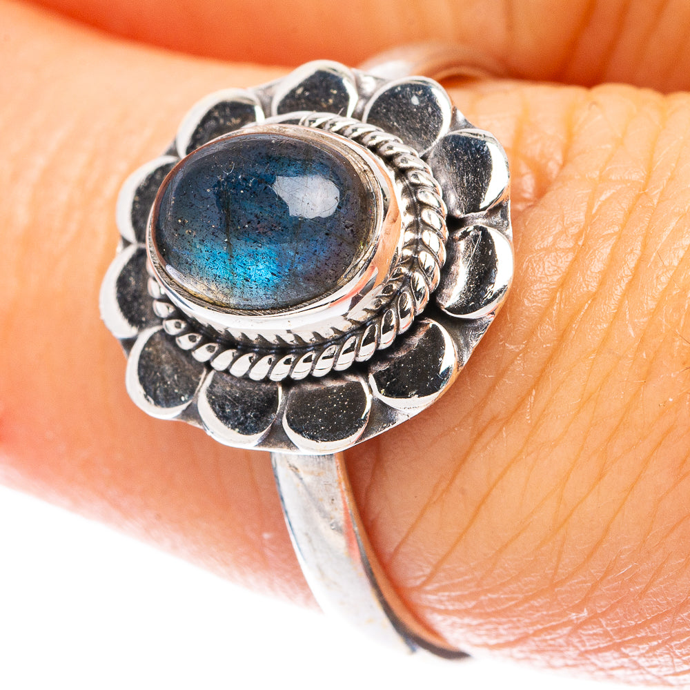 Labradorite Dainty Ring Size 7.75 (925 Sterling Silver) R5719