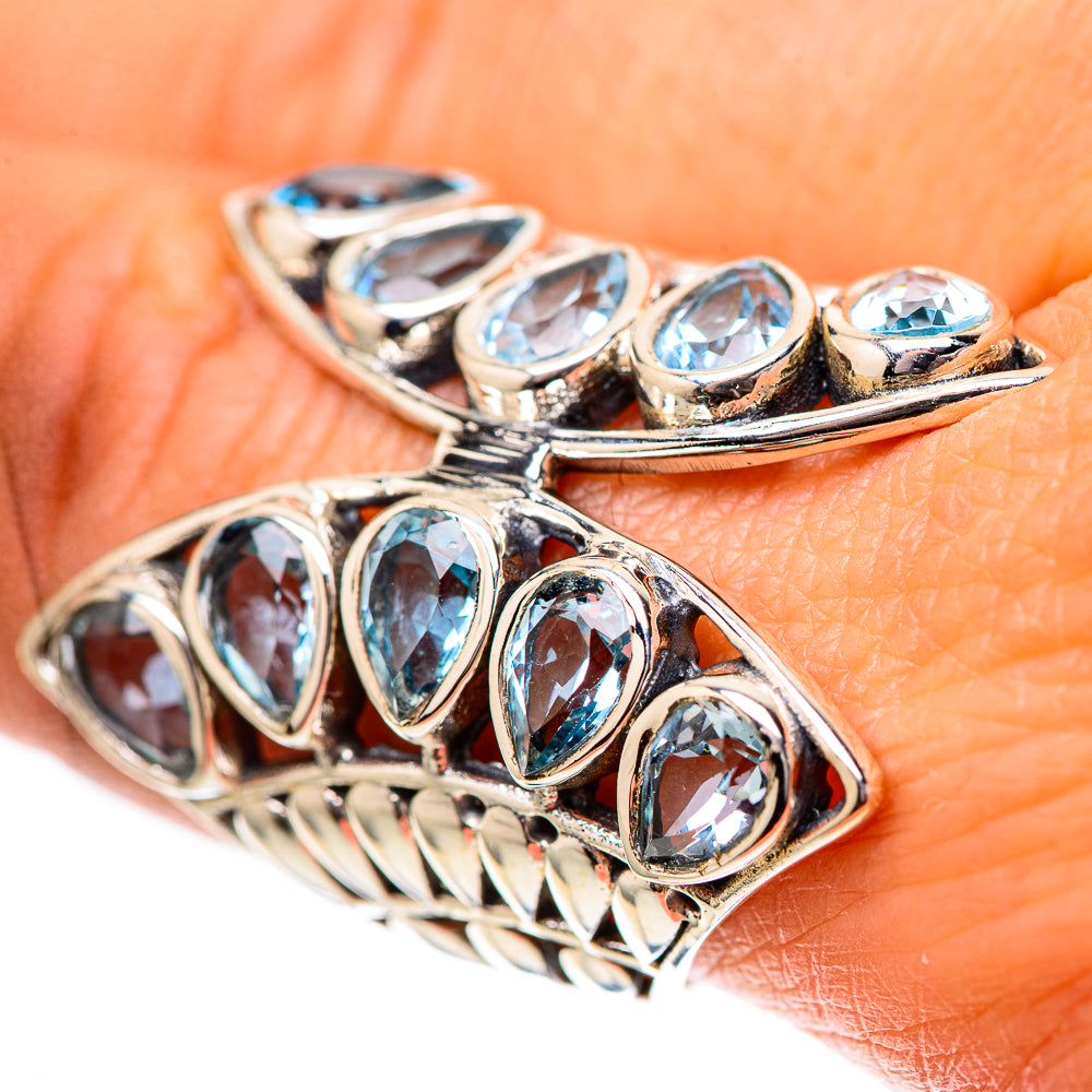 Large Blue Topaz Ring Size 8.75 (925 Sterling Silver) RING139118