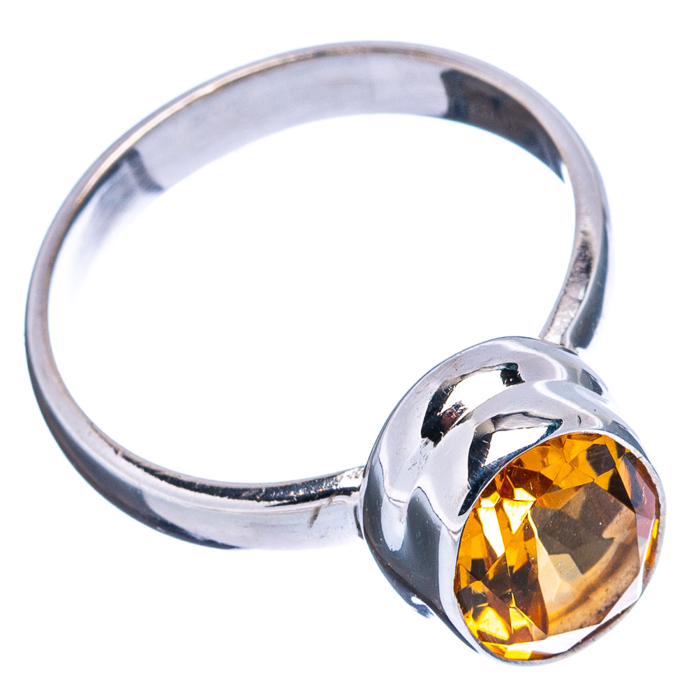 Faceted Citrine Ring Size 7.75 (.925 Sterling Silver)