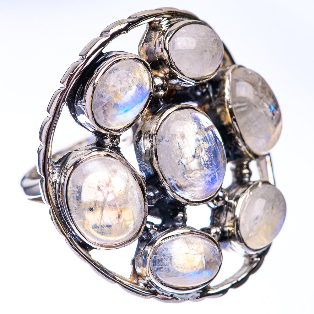 Large Rainbow Moonstone Ring Size 7.5 (925 Sterling Silver) R140769