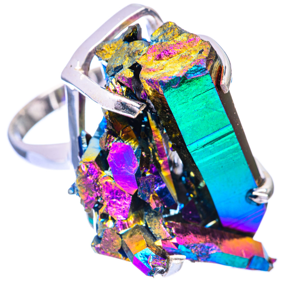 Large Titanium Sunshine Druzy Ring Size 8.75 (925 Sterling Silver) R140982