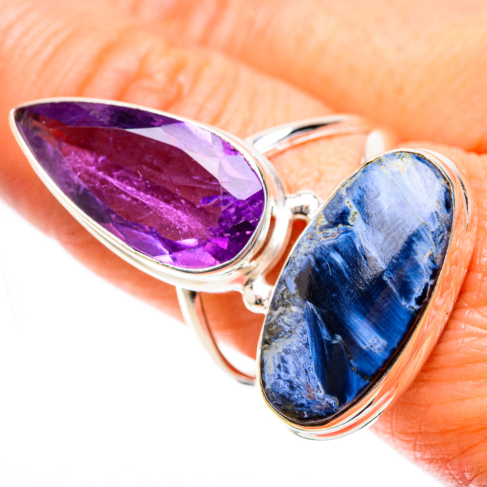 Large Pietersite, Amethyst Ring Size 10 (925 Sterling Silver) RING137930