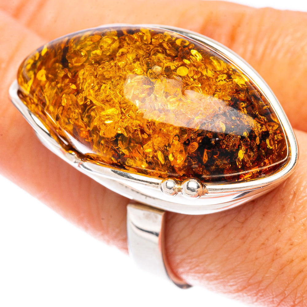 Baltic Amber Ring Size 8.75 (925 Sterling Silver) R1879