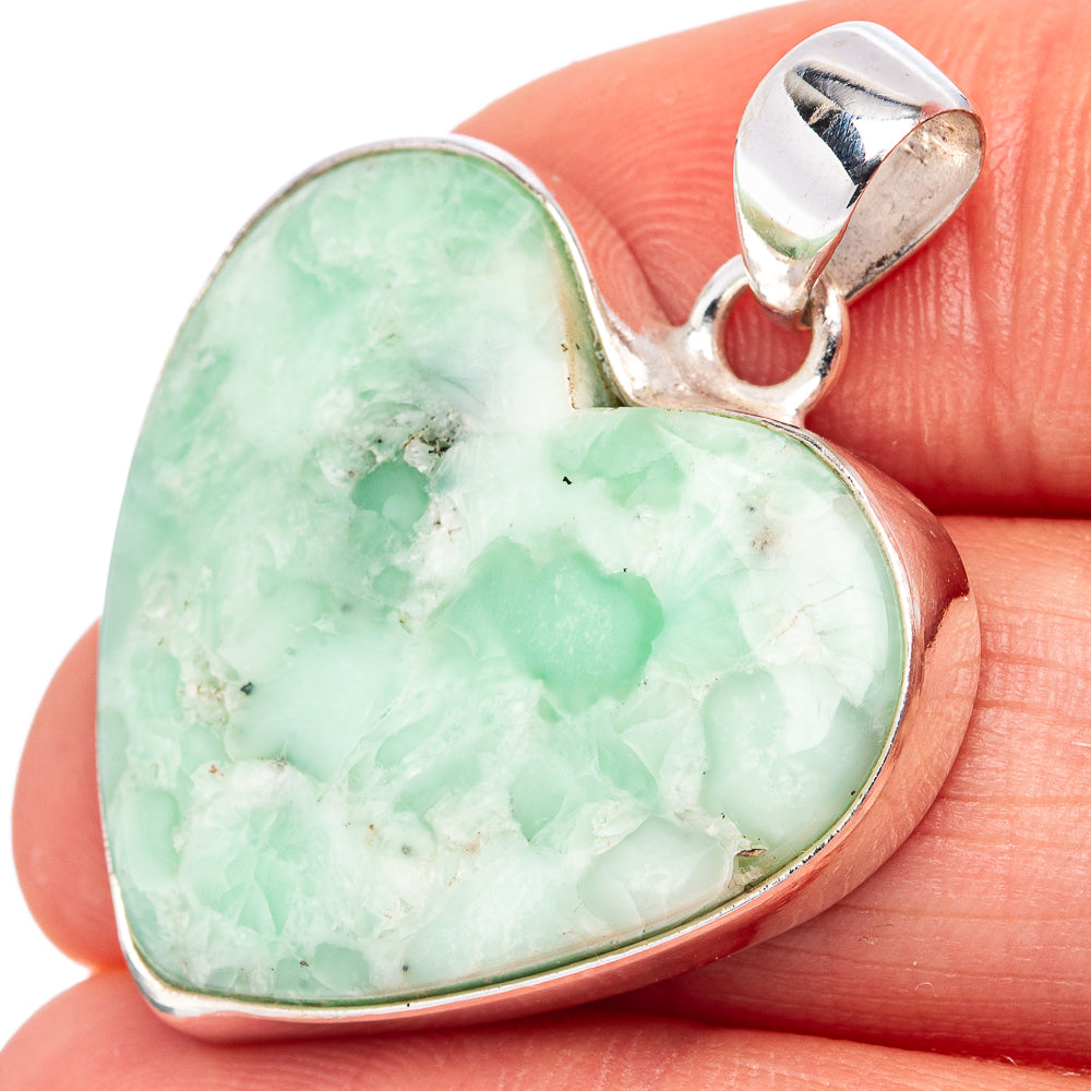 Paloma Varicite Heart Pendant 1 3/8" (.925 Sterling Silver)