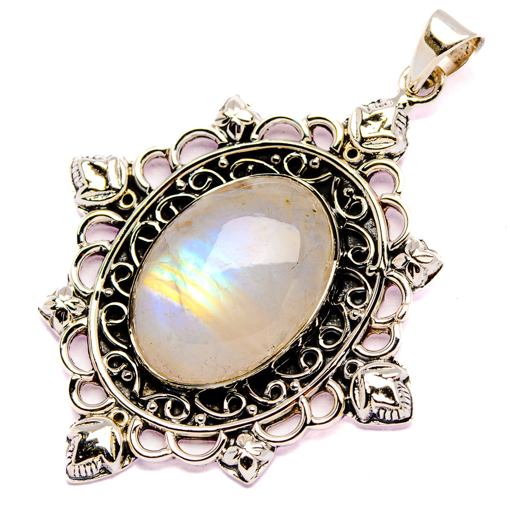 Signature Rainbow Moonstone Pendant 2 1/8" (925 Sterling Silver) PD37841