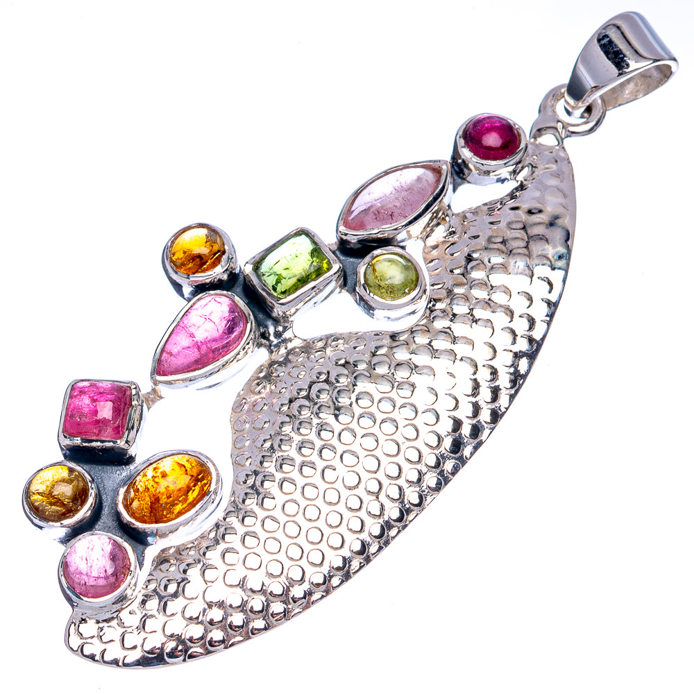 Signature Natural Tourmaline Pendant 2 3/8" (925 Sterling Silver) P42303