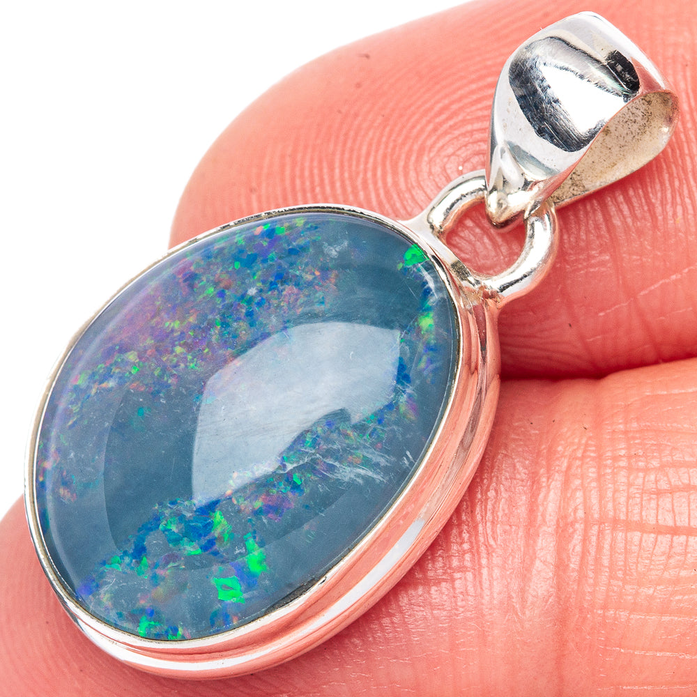 Rare Triplet Opal Pendant 1 1/8" (925 Sterling Silver) P41783