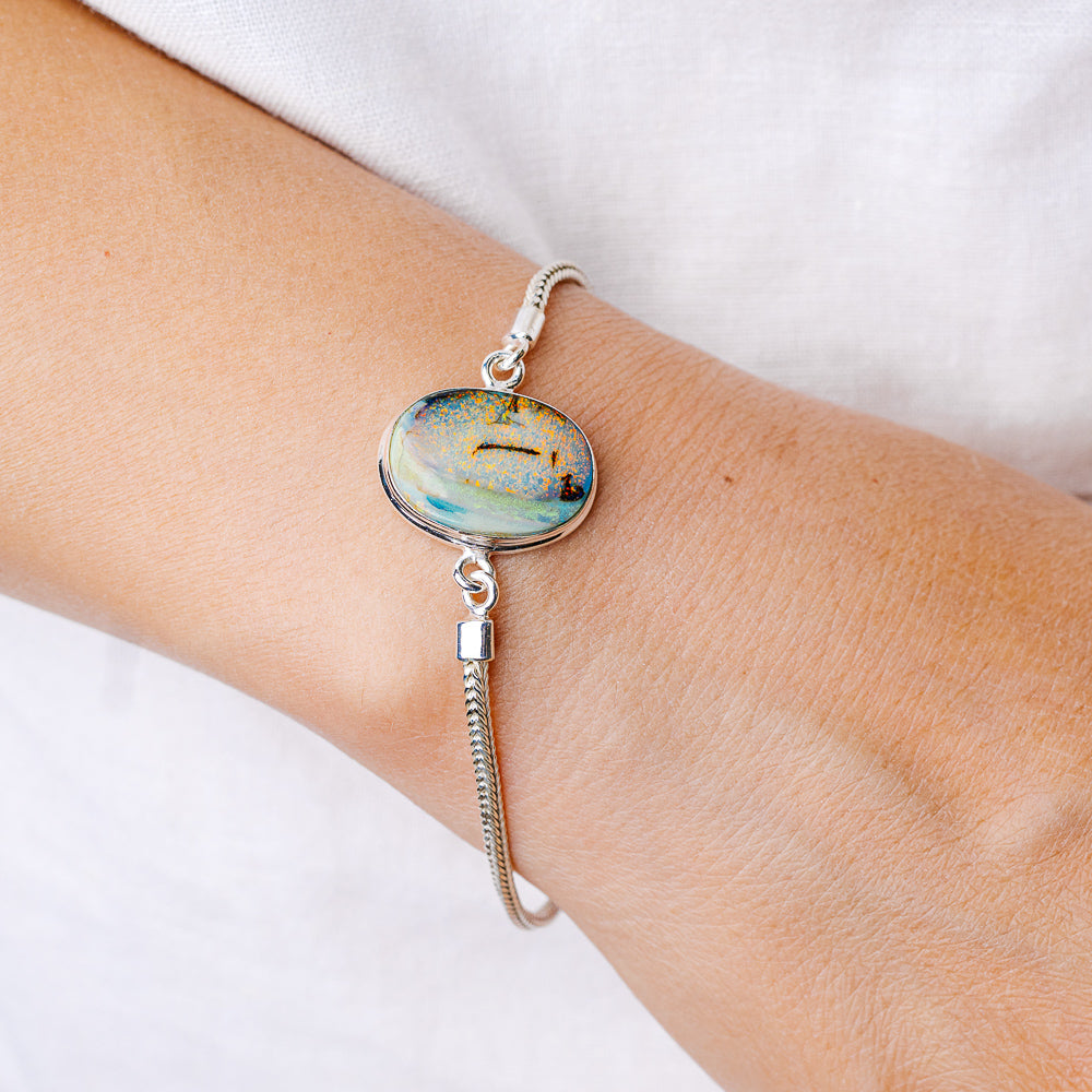 Sterling Opal Bracelets 7.25" (925 Sterling Silver) B90398