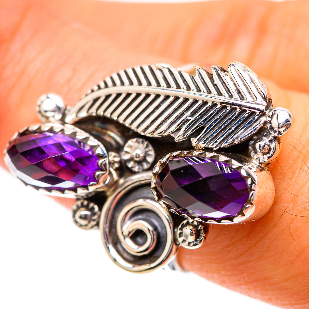 Faceted Amethyst Ring Size 7.5 (925 Sterling Silver) RING139024