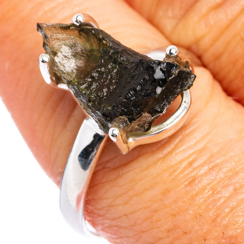 Rare Moldavite Ring Size 9.5 (.925 Sterling Silver)