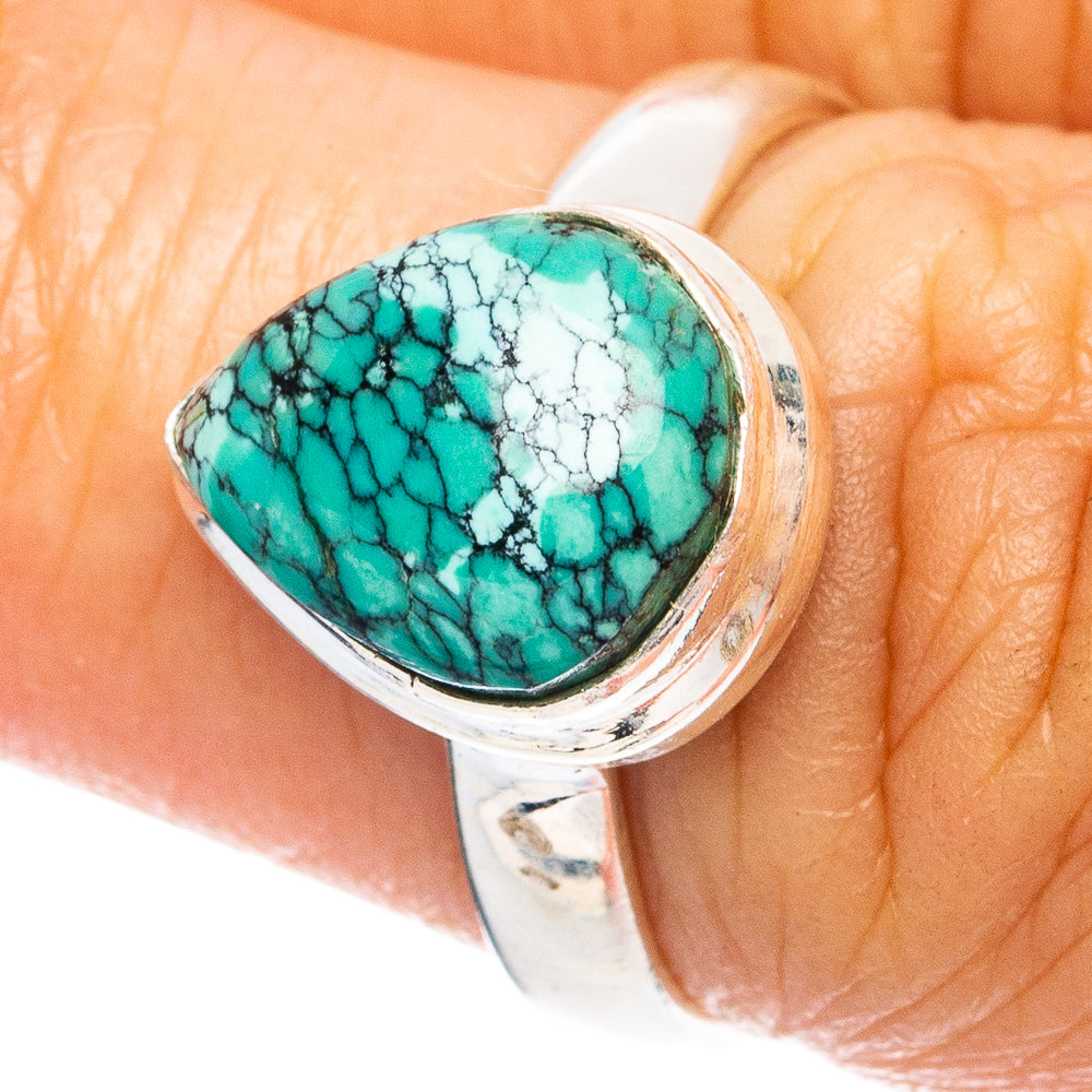 Rare Arizona Spider Web Turquoise Ring Size 6.5 (925 Sterling Silver) R4811