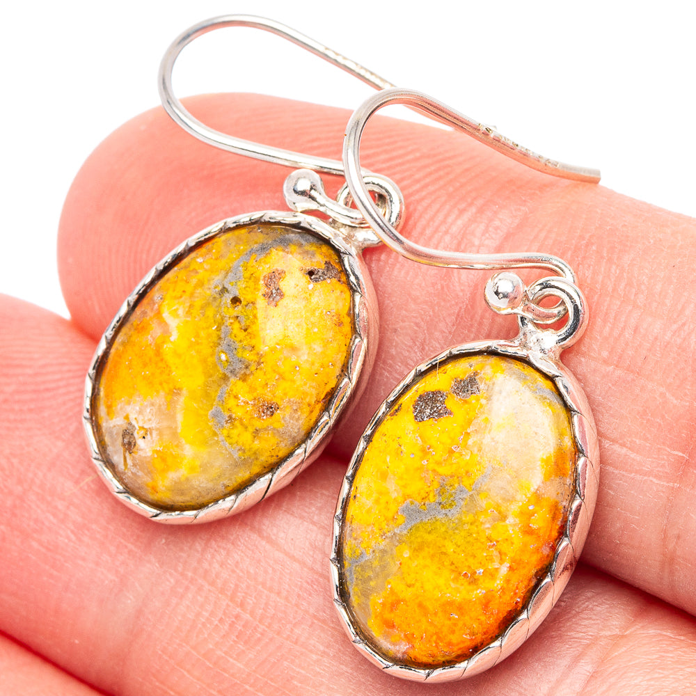 Bumble Bee Jasper Earrings 1 1/4" (925 Sterling Silver) E2447