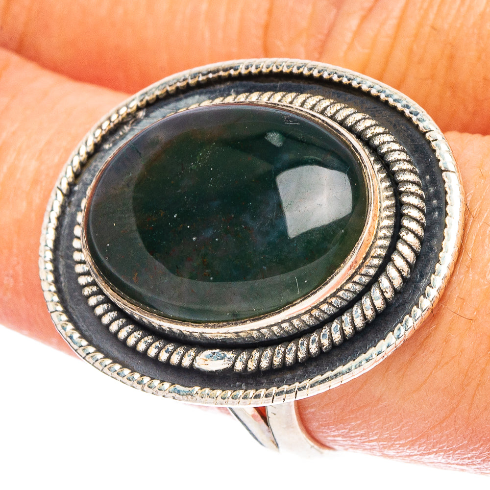 Bloodstone 925 Sterling Silver Ring Size 8.5 (925 Sterling Silver) R6425