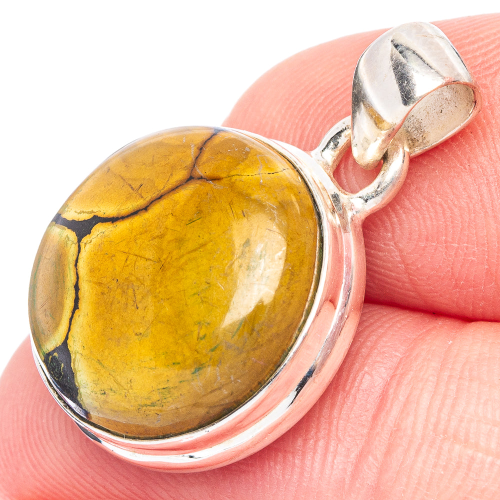 Spider Web Turquoise Pendant 1" (925 Sterling Silver) P44615