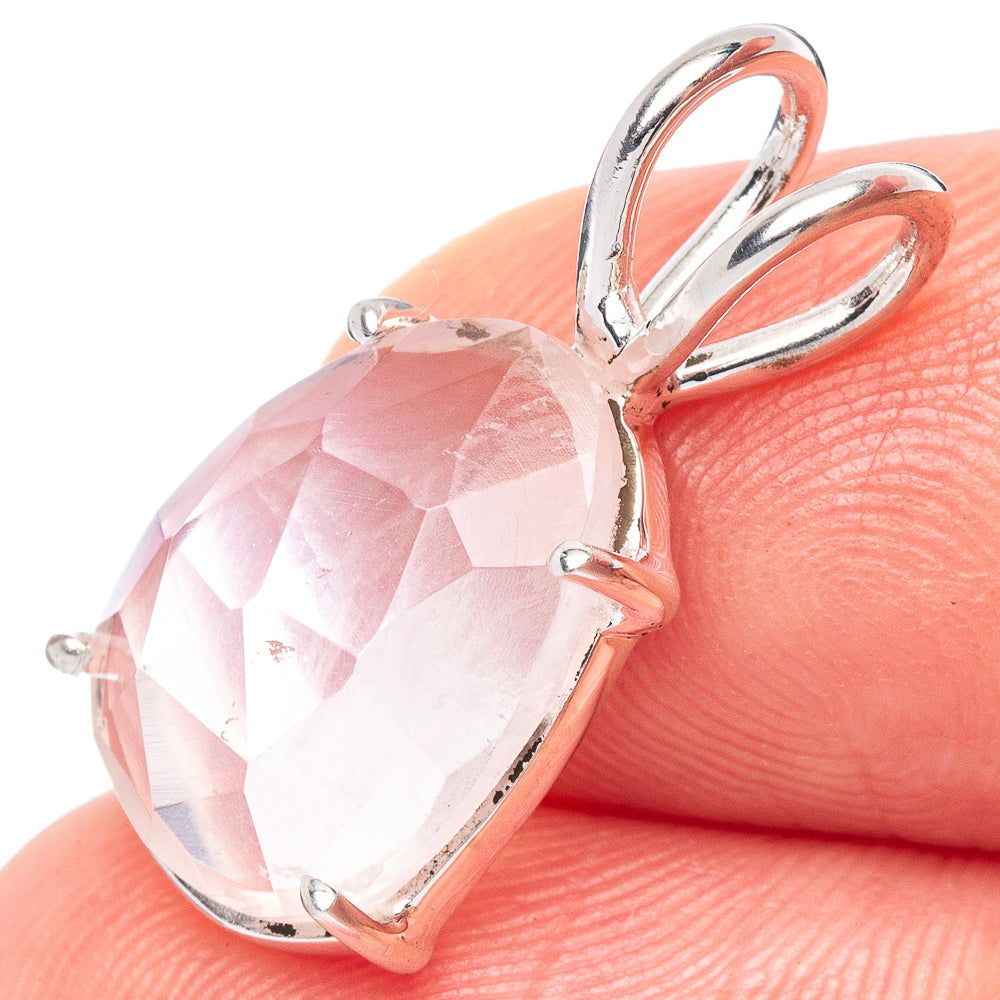 Value Rose Quartz Pendant 7/8" (925 Sterling Silver) P44561