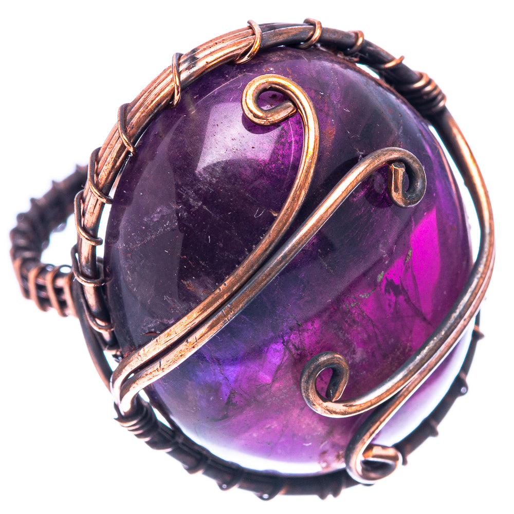 Amethyst Ring Size 7.5 (Oxidized Copper)
