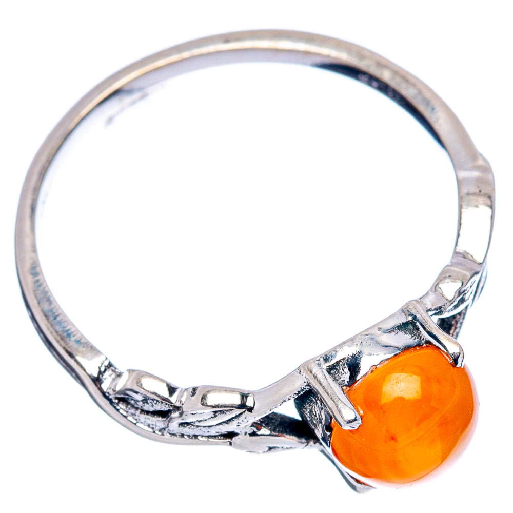 Carnelian Dainty Ring Size 5.75 (.925 Sterling Silver)
