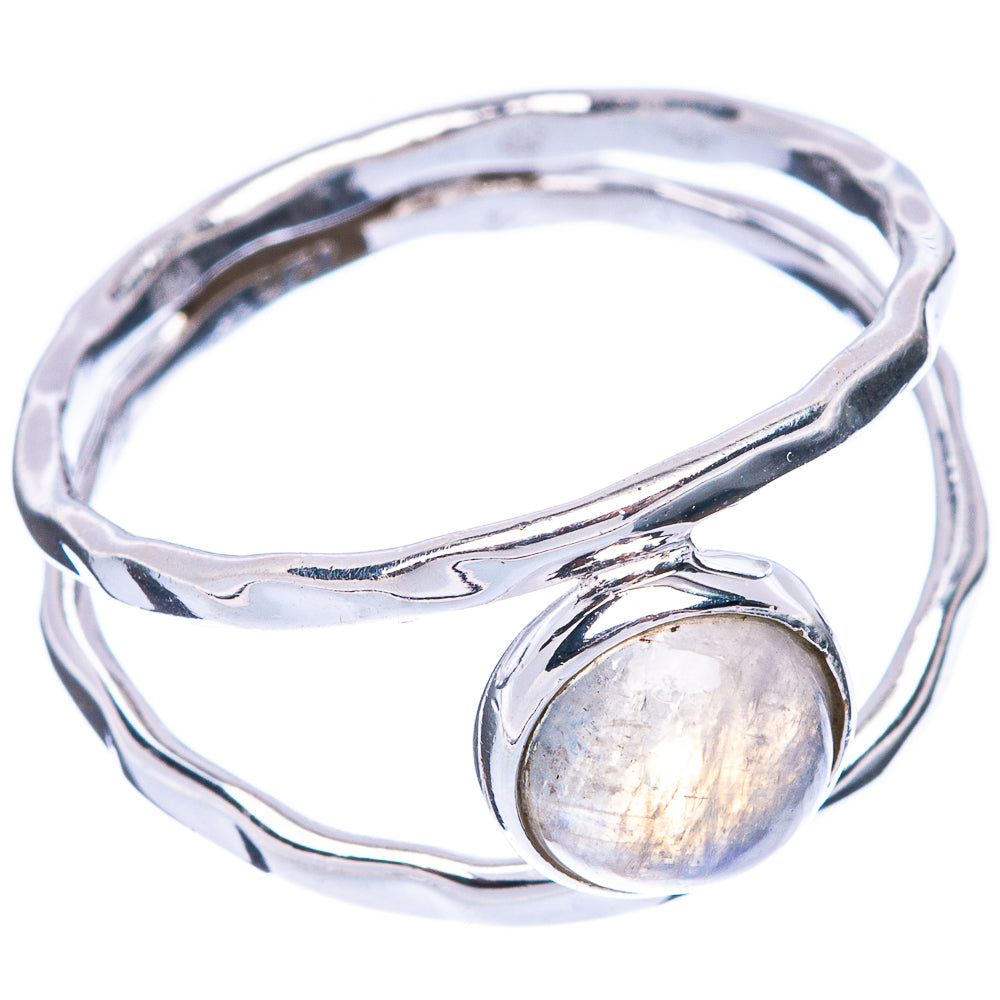 Rainbow Moonstone Dainty Ring Size 8 (925 Sterling Silver) R5838