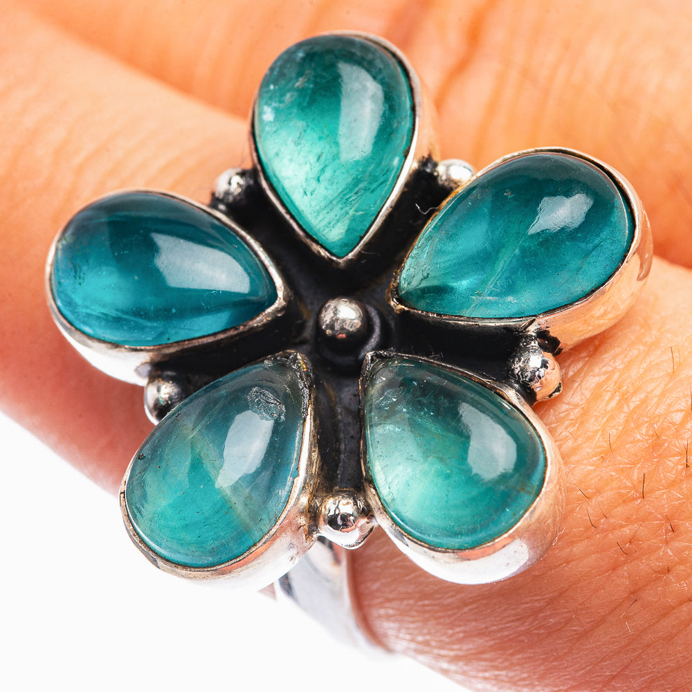 Blue Fluorite Ring Size 8.25 (925 Sterling Silver) R141999