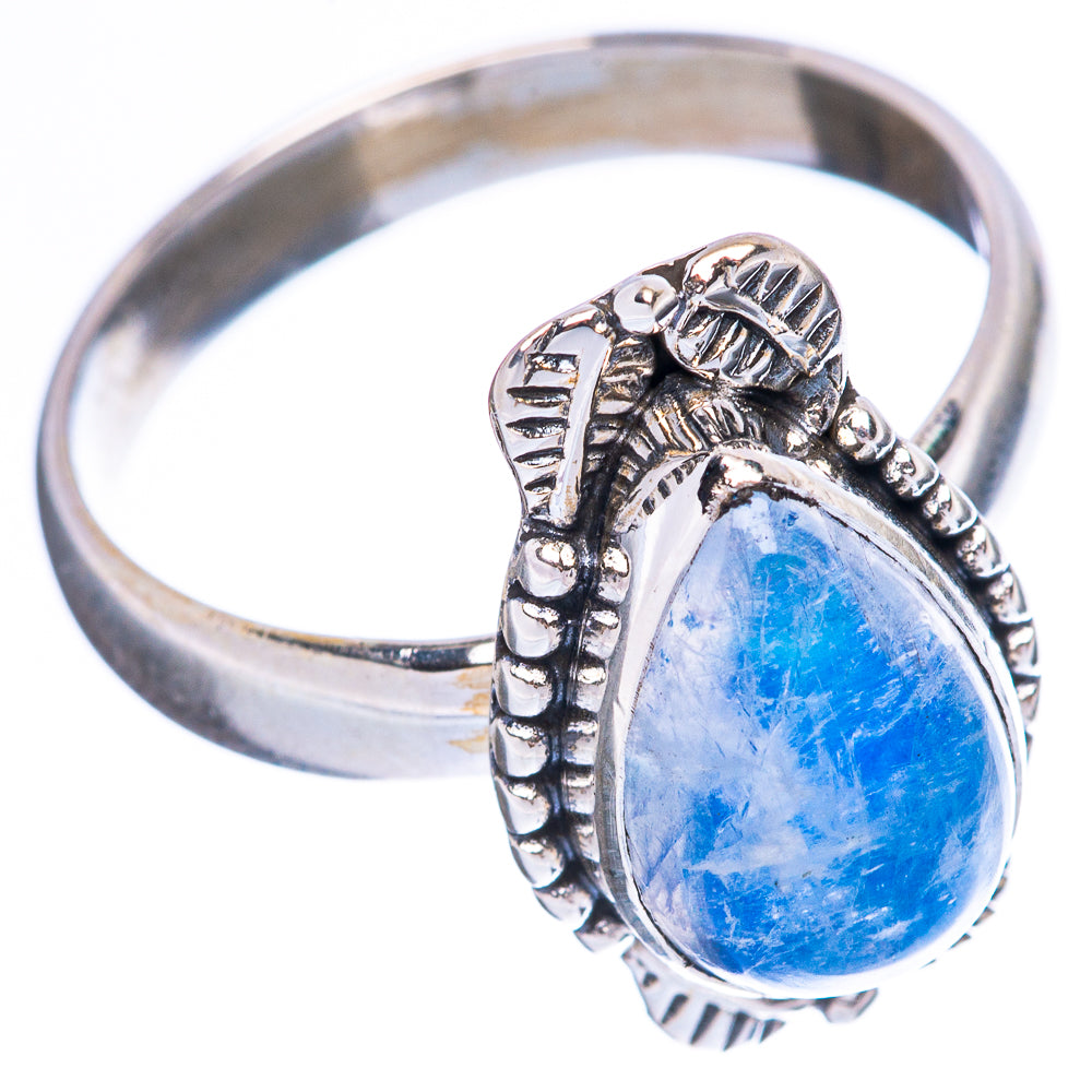 Rainbow Moonstone Ring Size 8.25 (925 Sterling Silver) R3756
