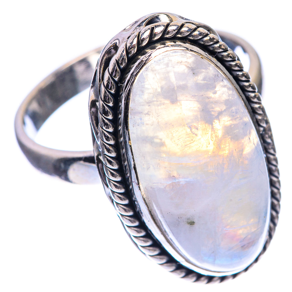 Rainbow Moonstone Ring Size 8 (925 Sterling Silver) RING143236