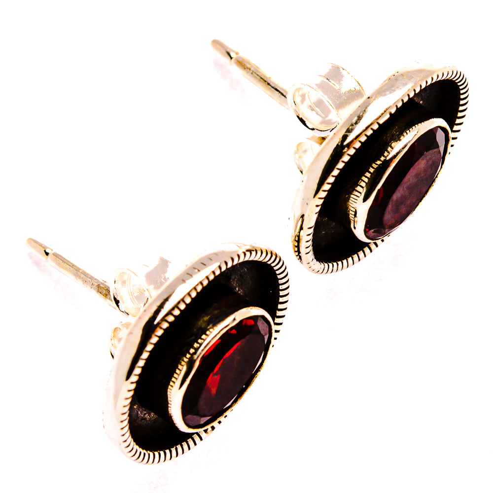 Garnet Dainty Earrings 1/2" (925 Sterling Silver) EARR431972