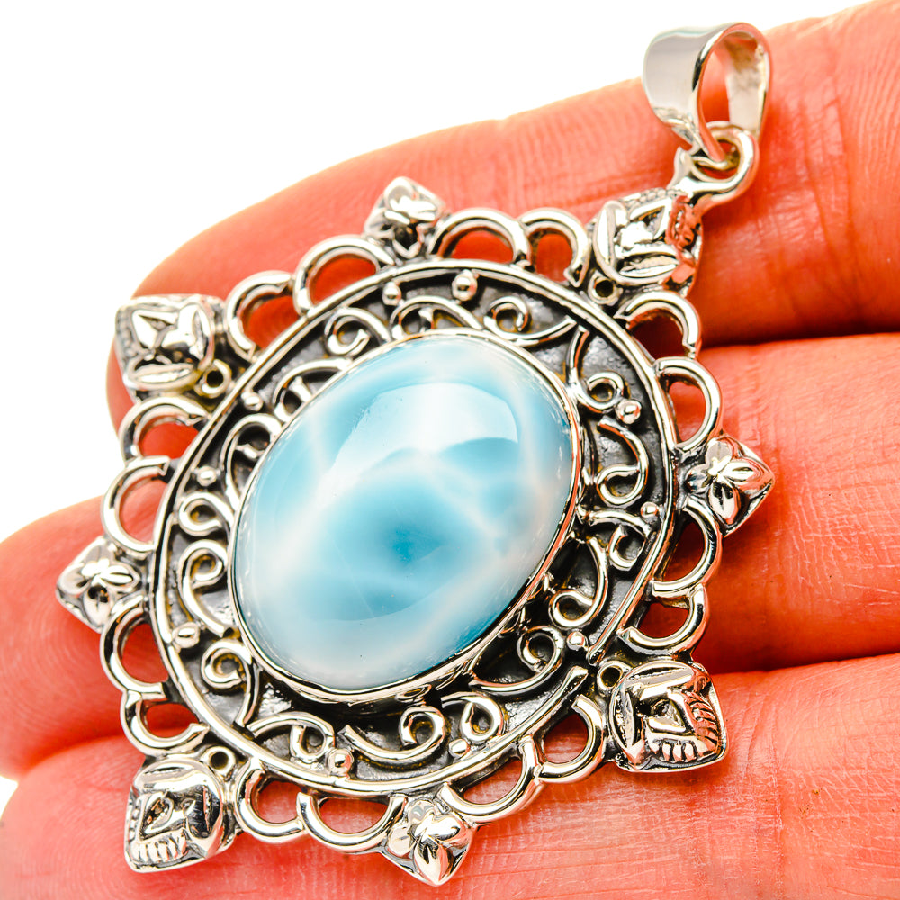 Signature Larimar Pendant 2 1/8" (925 Sterling Silver) PD37847