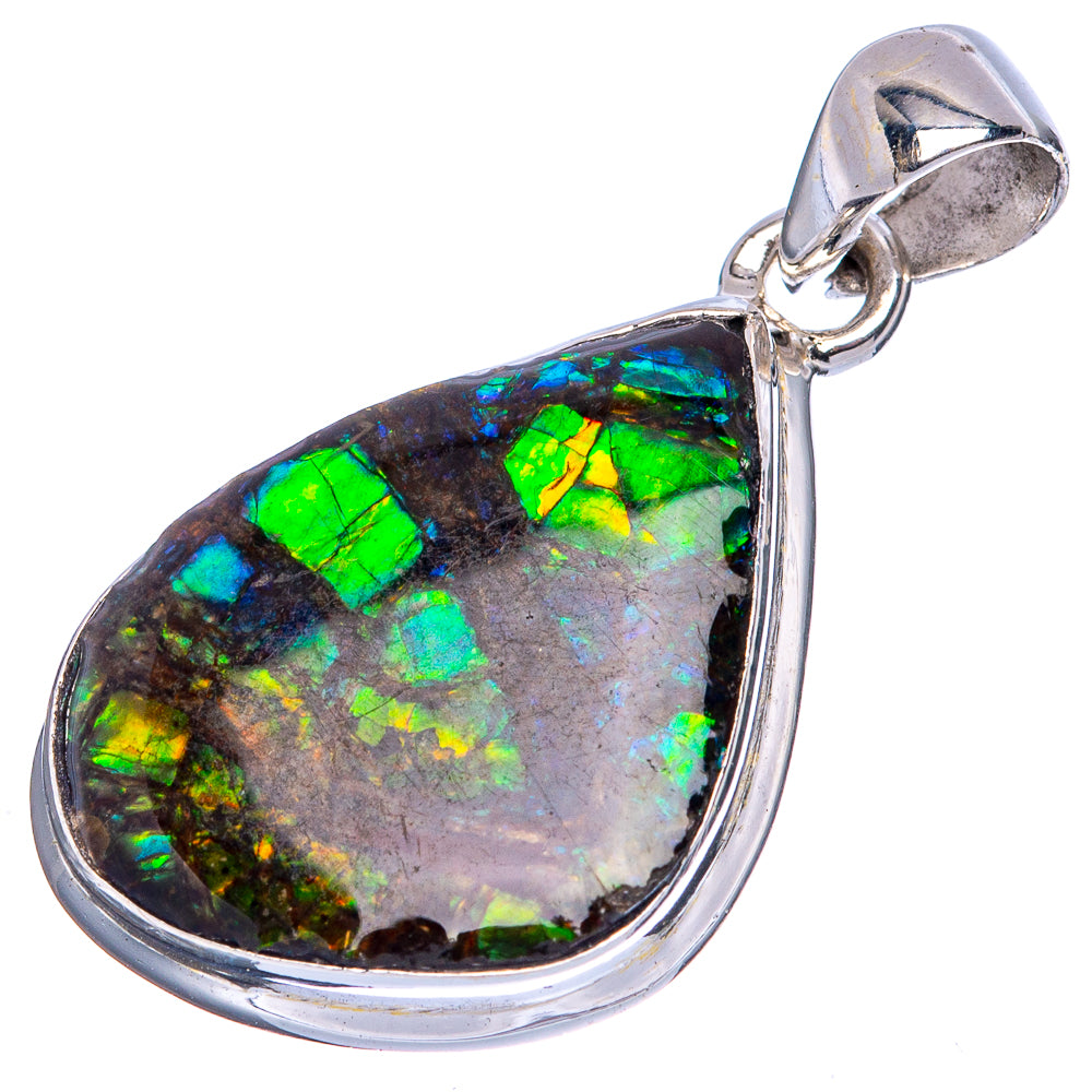 Rare Ammolite Pendant 1 3/8" (925 Sterling Silver) P41678