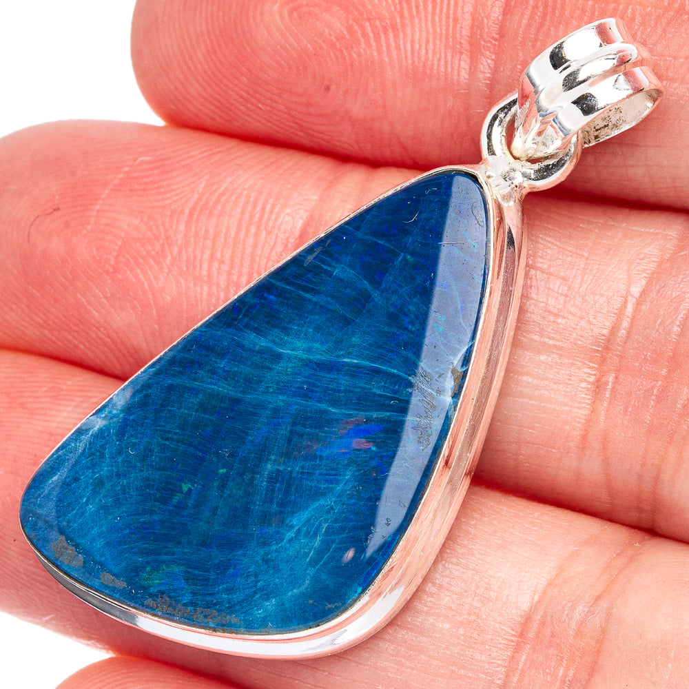 Double Opal Pendant 1 5/8" (925 Sterling Silver) P40365