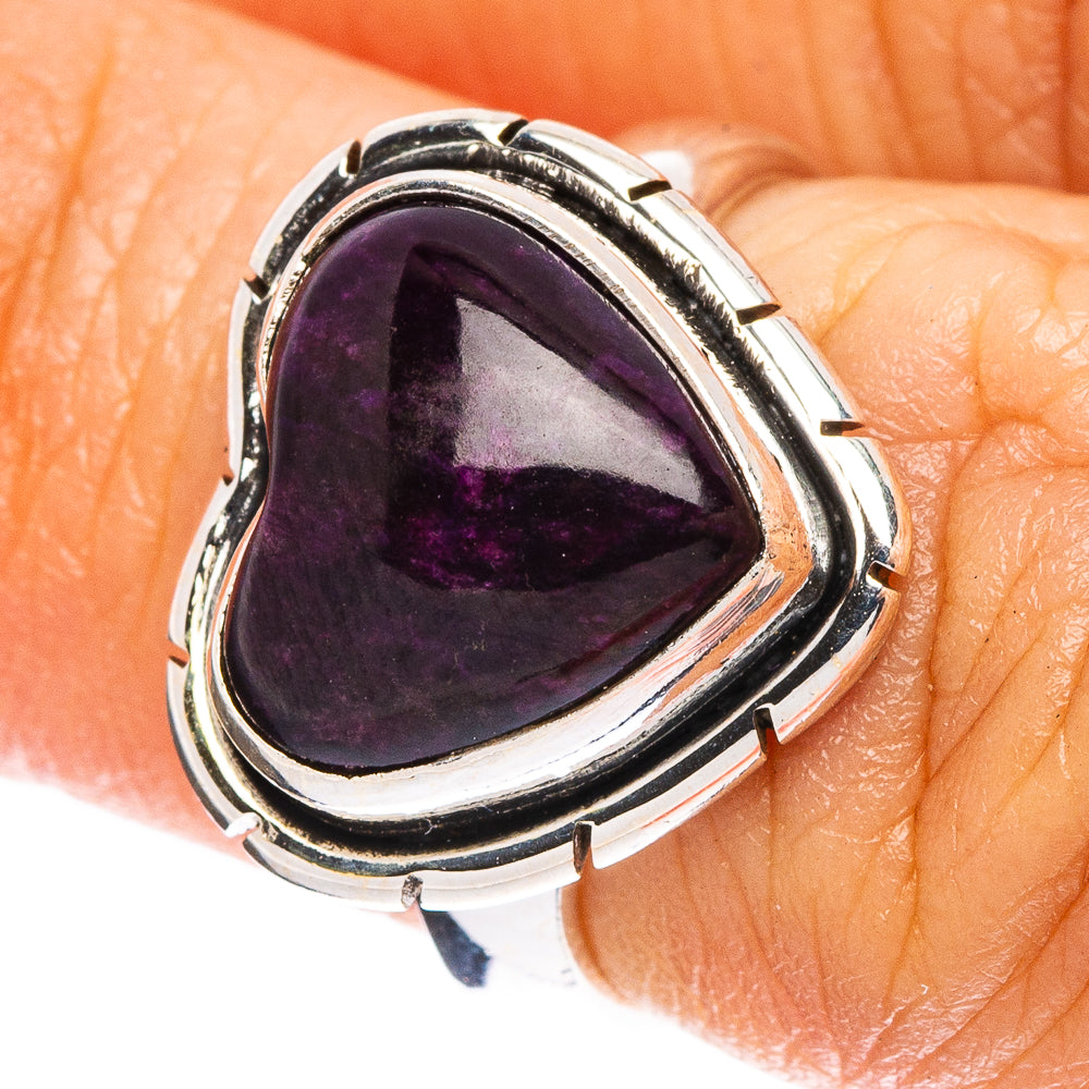 Mexican Purple Opal (Morado) Heart Ring Size 5 (925 Sterling Silver) R5085