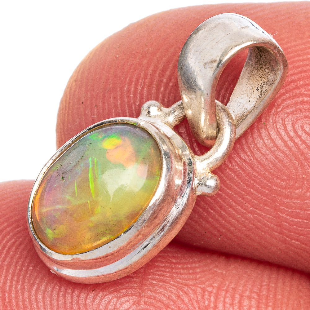 Rare Ethiopian Opal Pendant 3/4" (925 Sterling Silver) P40664