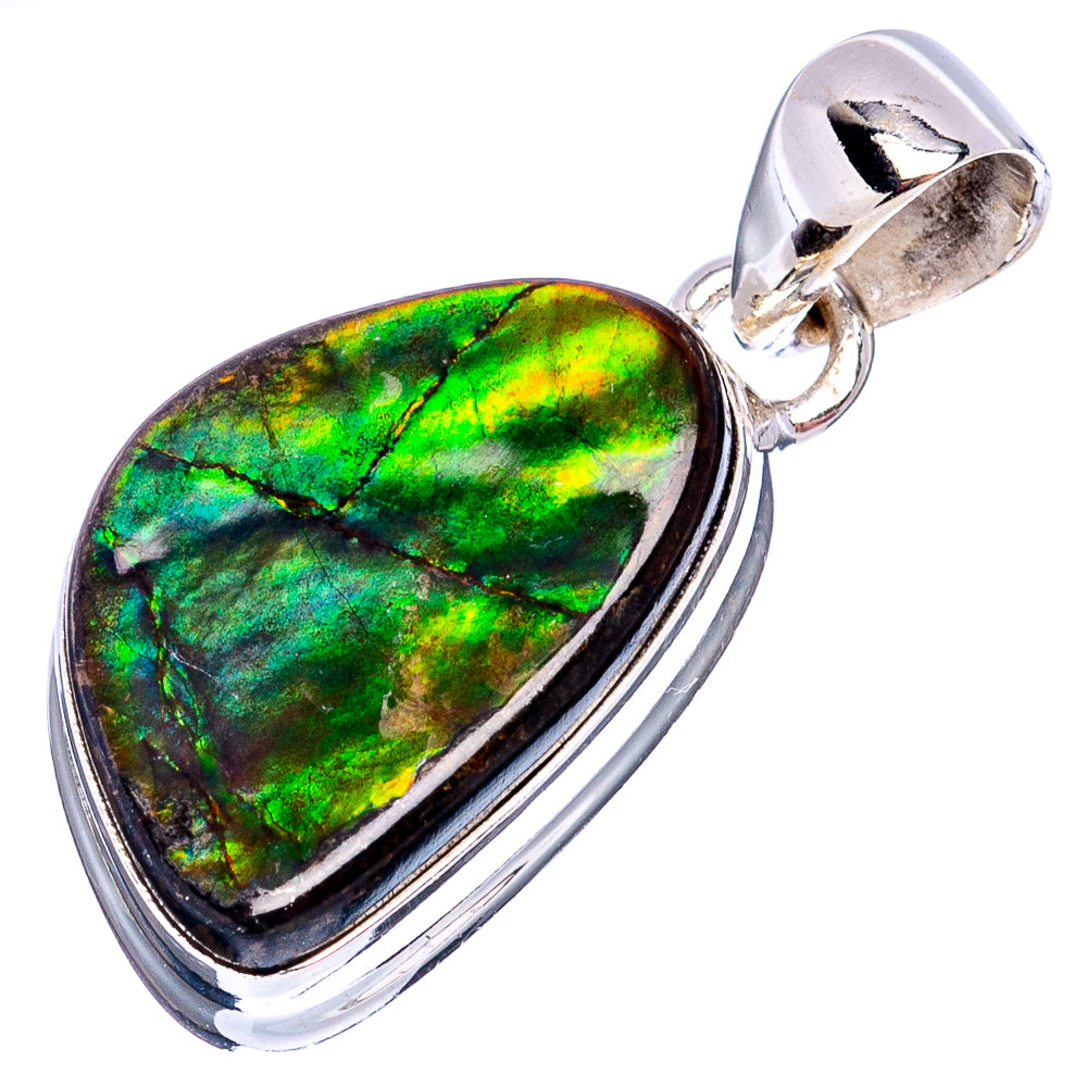 Rare Canadian Ammolite Pendant 1 1/4" (.925 Sterling Silver)