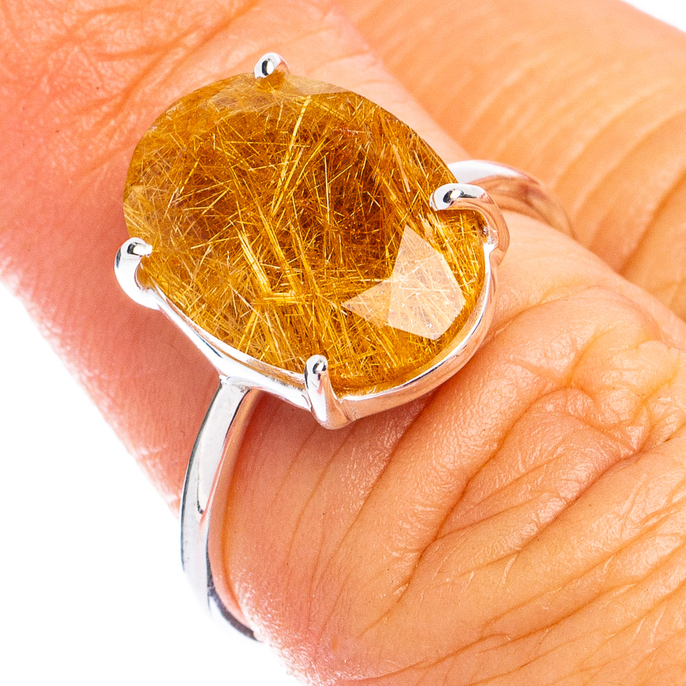 Rutilated Quartz Ring Size 6 (925 Sterling Silver) R8388