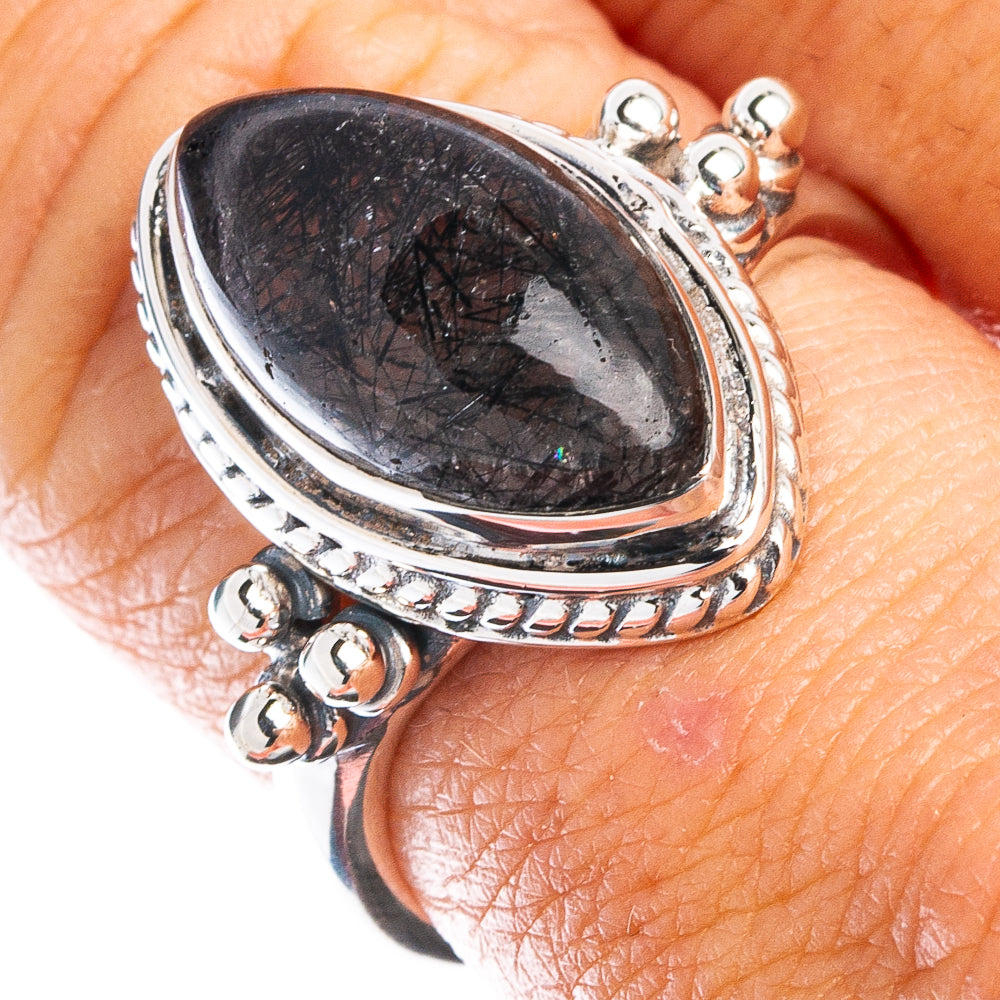 Premium Tourmalinated Quartz Ring Size 7.75 (925 Sterling Silver) R8040