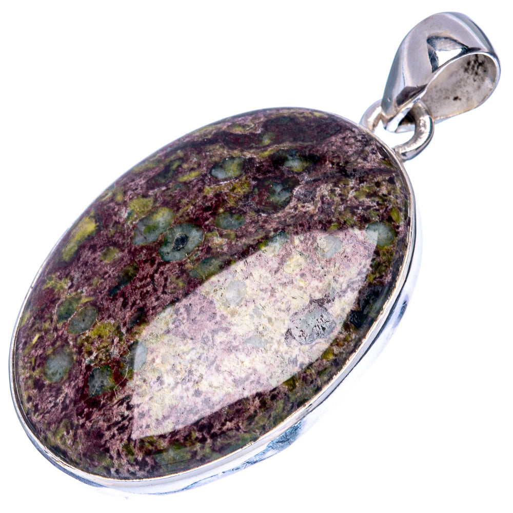 Grass Garnet Pendant 1 5/8" (925 Sterling Silver) P42216