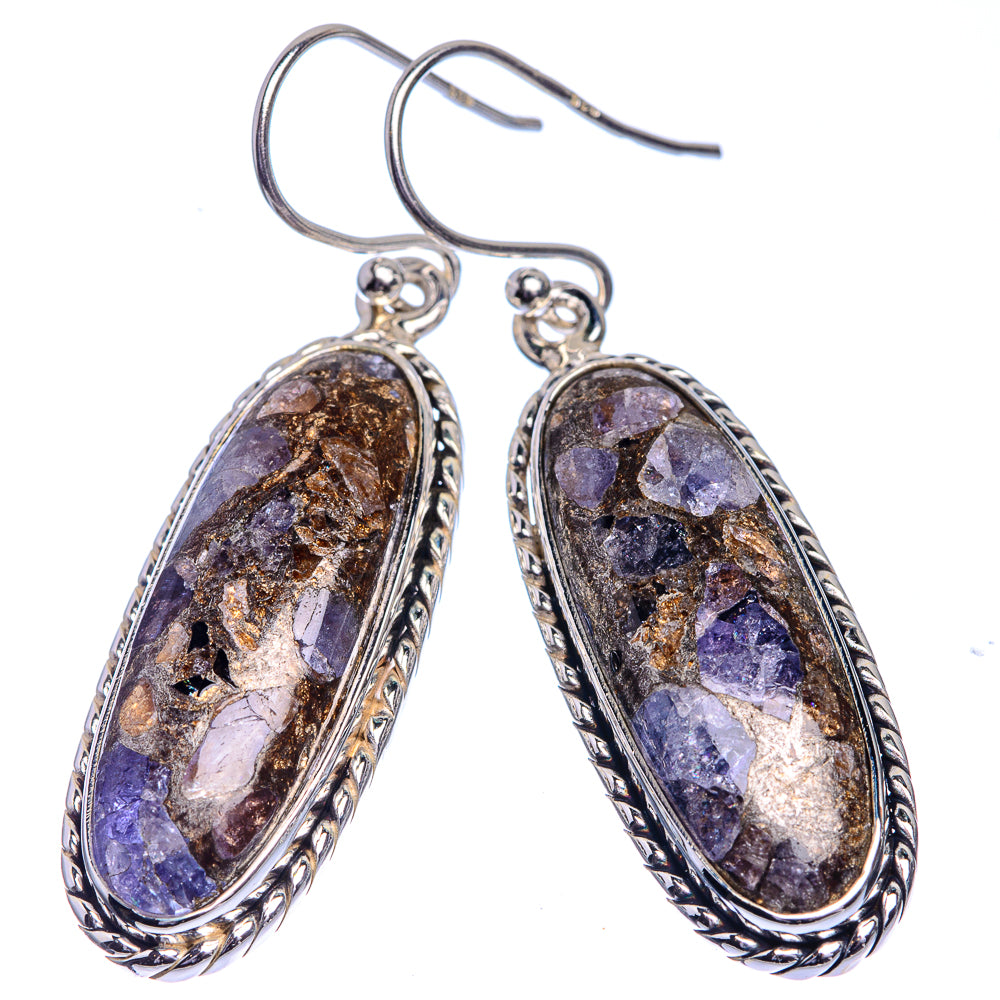 Copper Tanzanite Earrings 1 3/4" (925 Sterling Silver) E432989