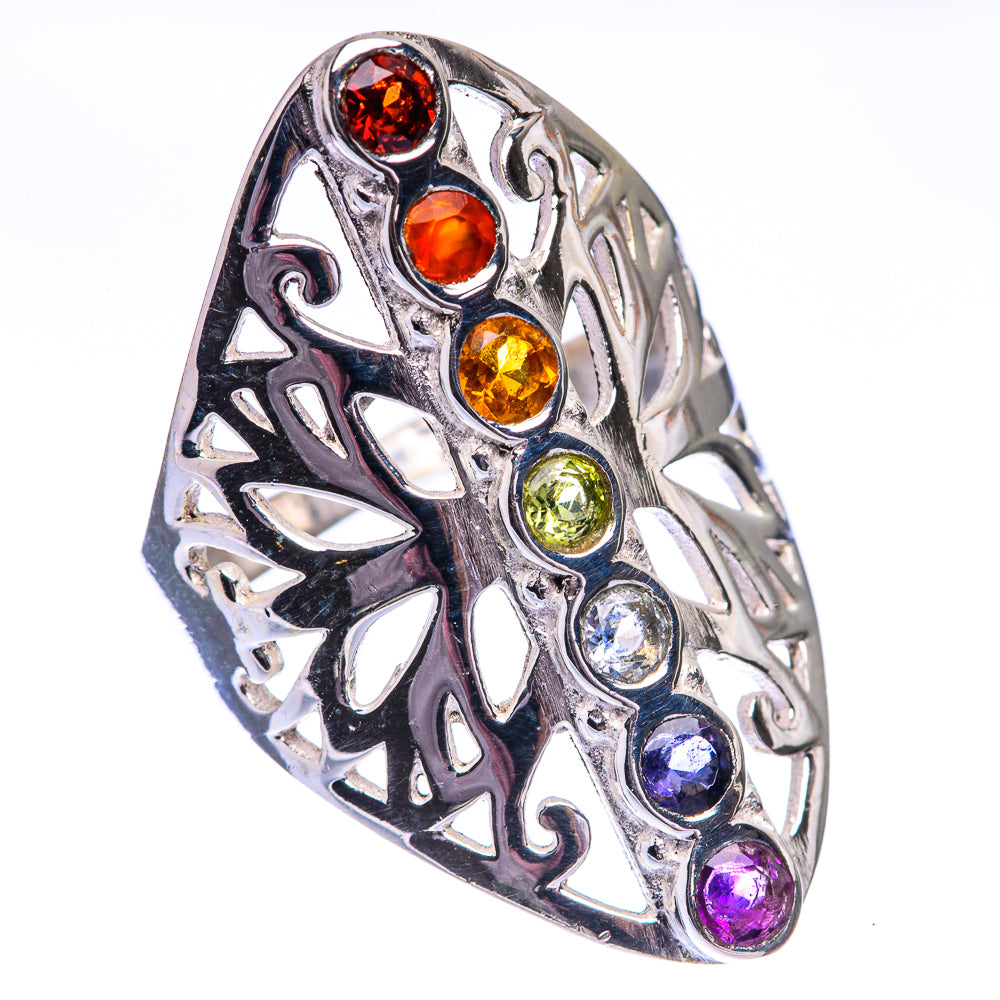 Rainbow Chakra Ring Size 7 (925 Sterling Silver) R140497