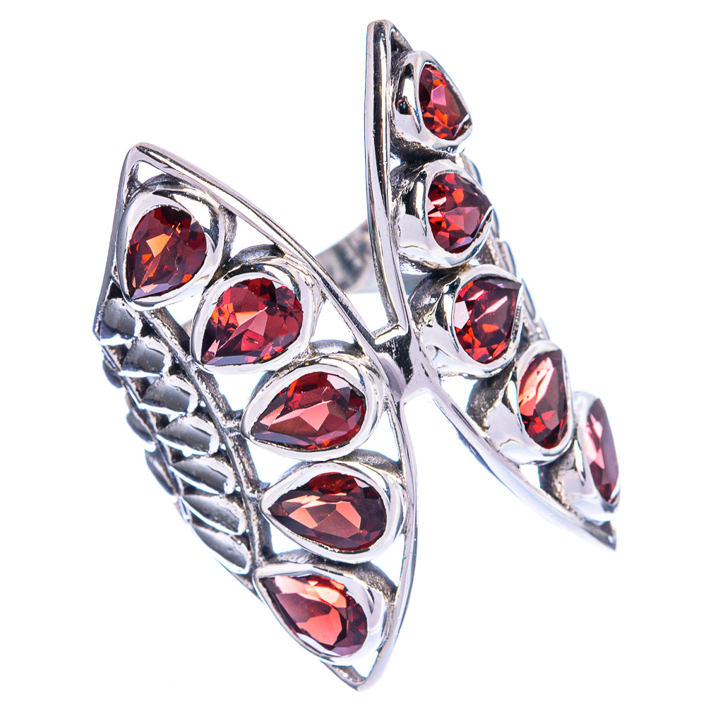 Large Garnet Ring Size 7.5 (925 Sterling Silver) R144322