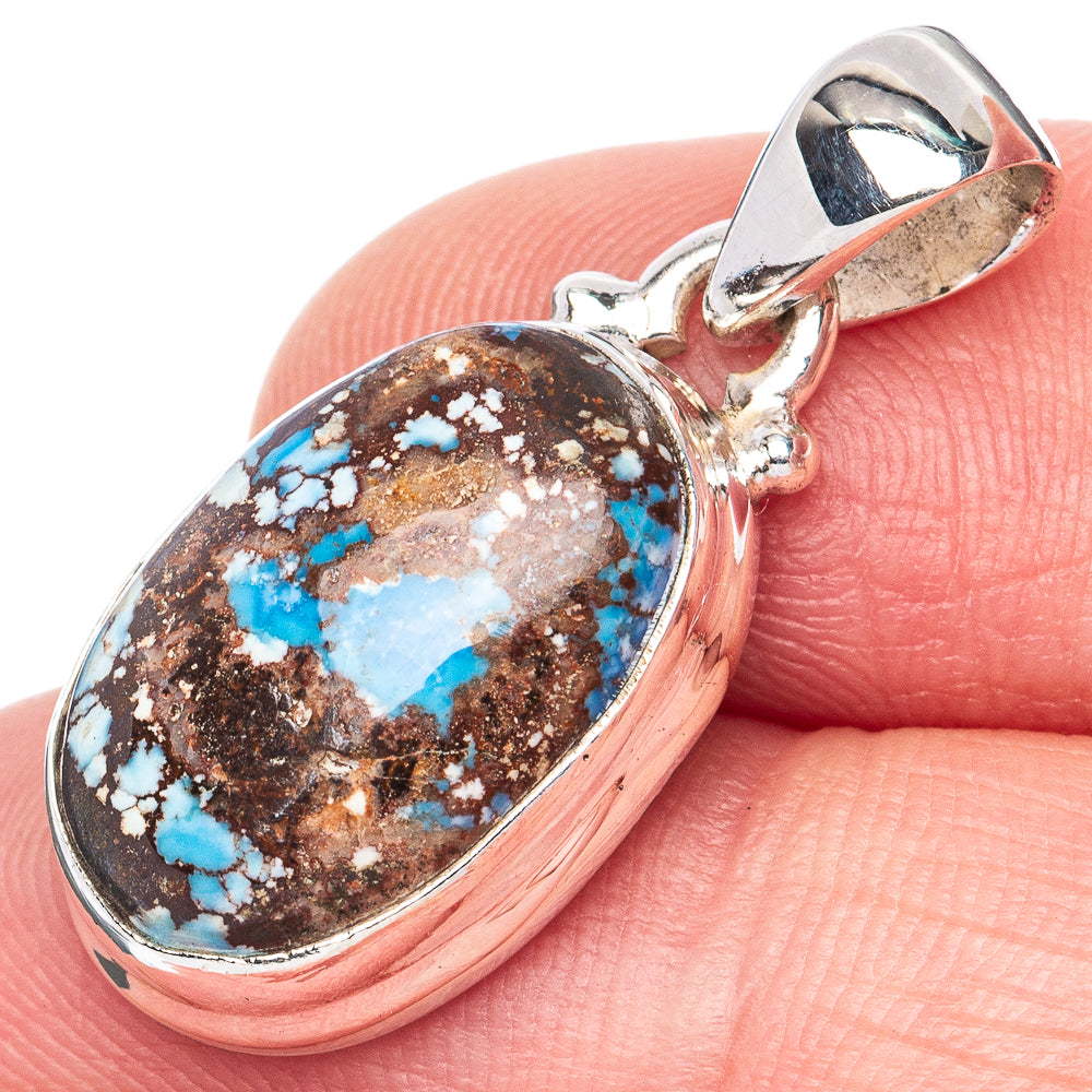 Rare Golden Hills Turquoise Pendant 1 1/8" (925 Sterling Silver) P41955