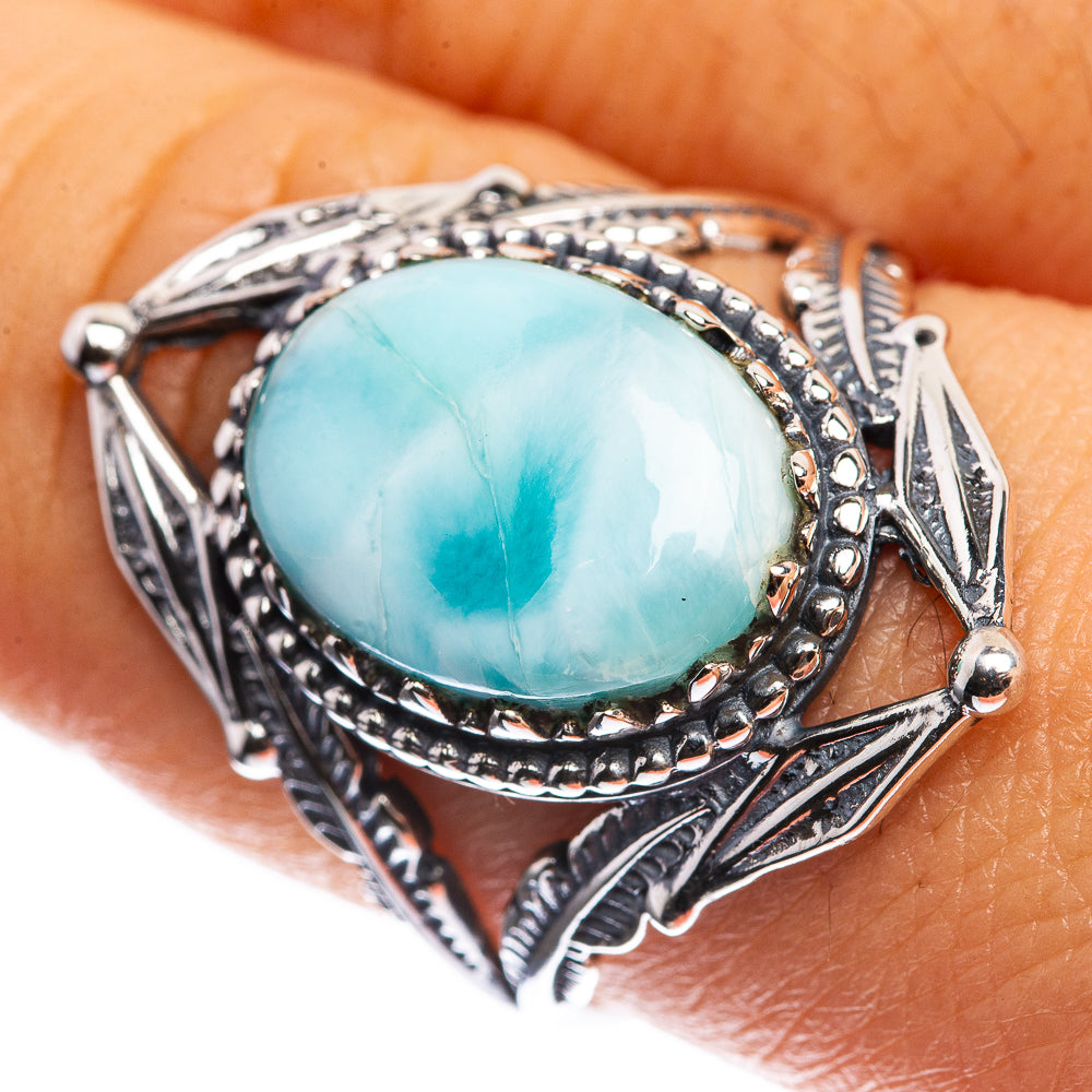 Larimar 925 Sterling Silver Ring Size 8.5