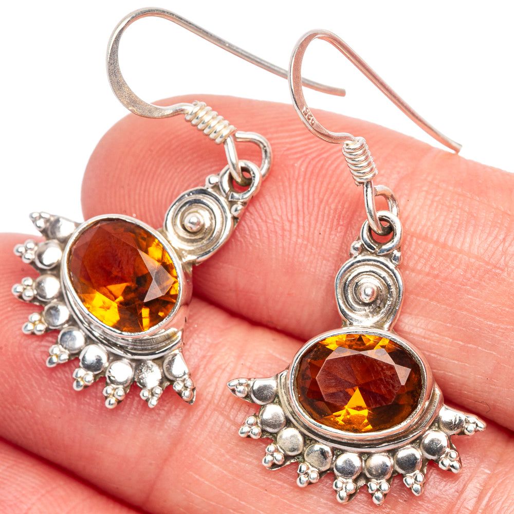 Mandarin Citrine Earrings 1 3/8" (925 Sterling Silver) E433445