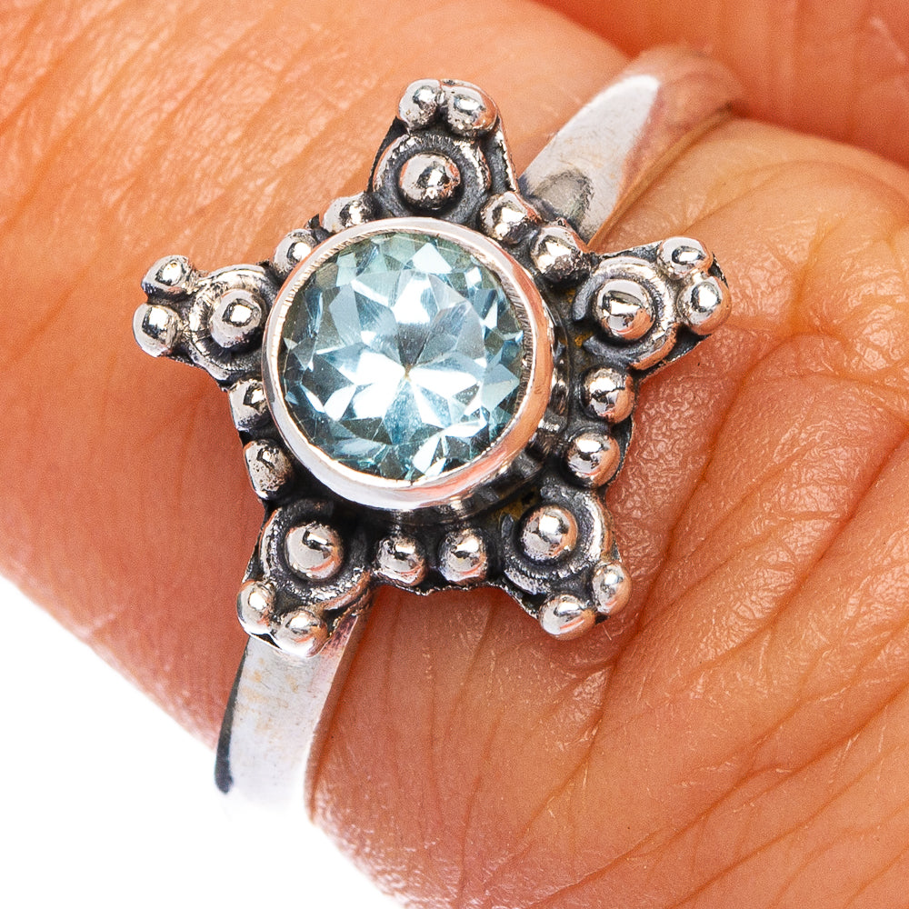 Blue Topaz Dainty Ring Size 6 (925 Sterling Silver) R145464